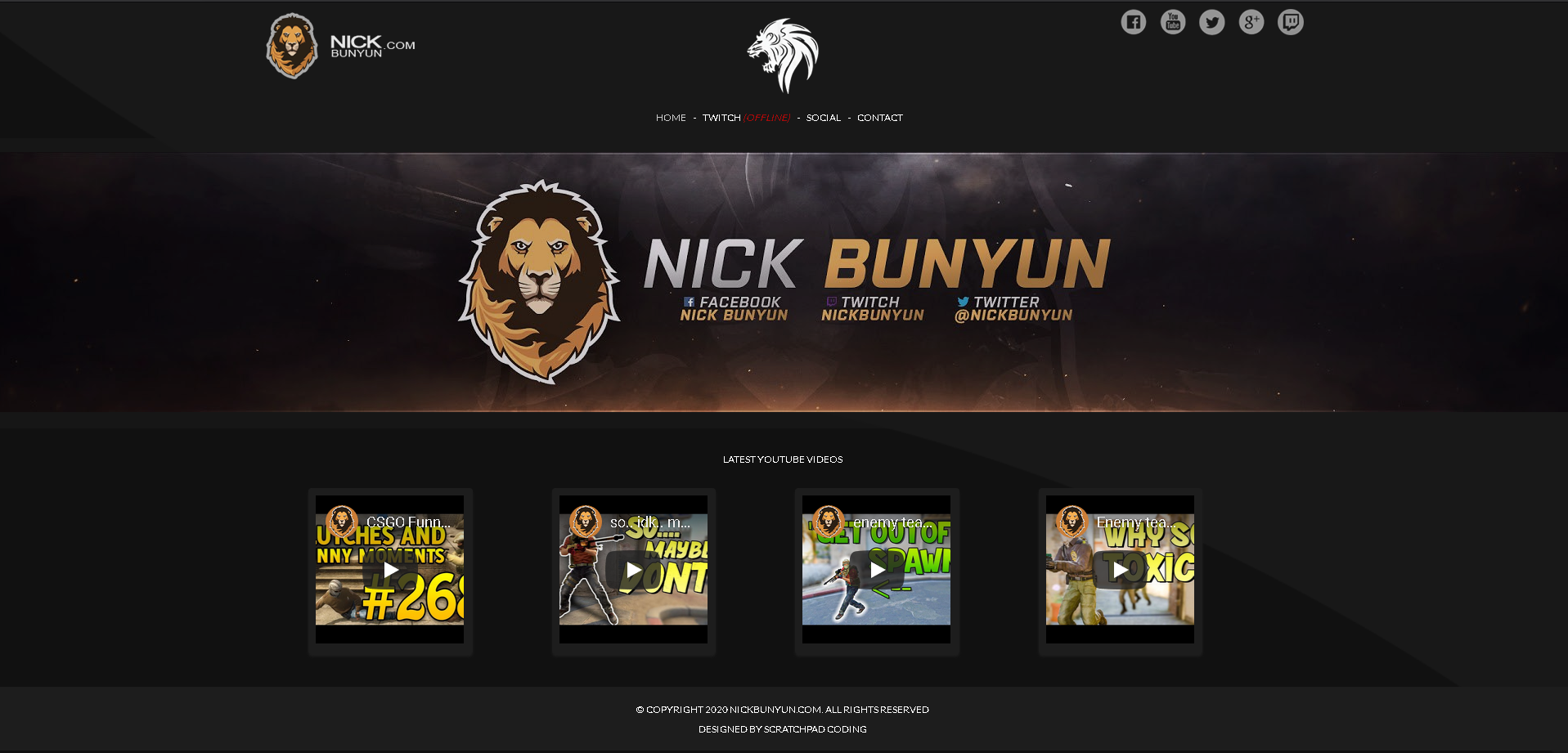 Website for Nick Bunyun